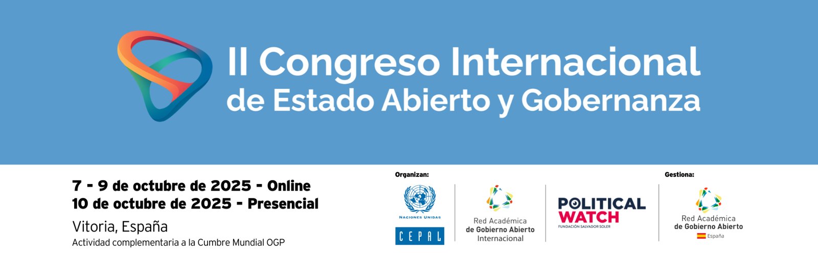 II Congreso Internacional de Estado Abierto y Gobernanza · 7-9 de octubre de 2025 online · 10 de octubre presencial · Vitoria, España
